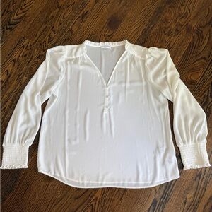 NWOT Calvin Klein White 3/4 Sleeve Buttoned Blouse